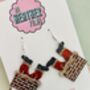 Santa Stuck In The Chimney Glitter Earrings / Funny Christmas Jewellery Sparkly Novelty Dangles / Festive Holiday Jewellery / Secret Santa Gift Bold Sparkly Christmas Accessory, thumbnail 4 of 5