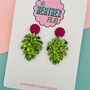 Cheese Leaf Glitter Earrings *More Colours Available*, thumbnail 3 of 4