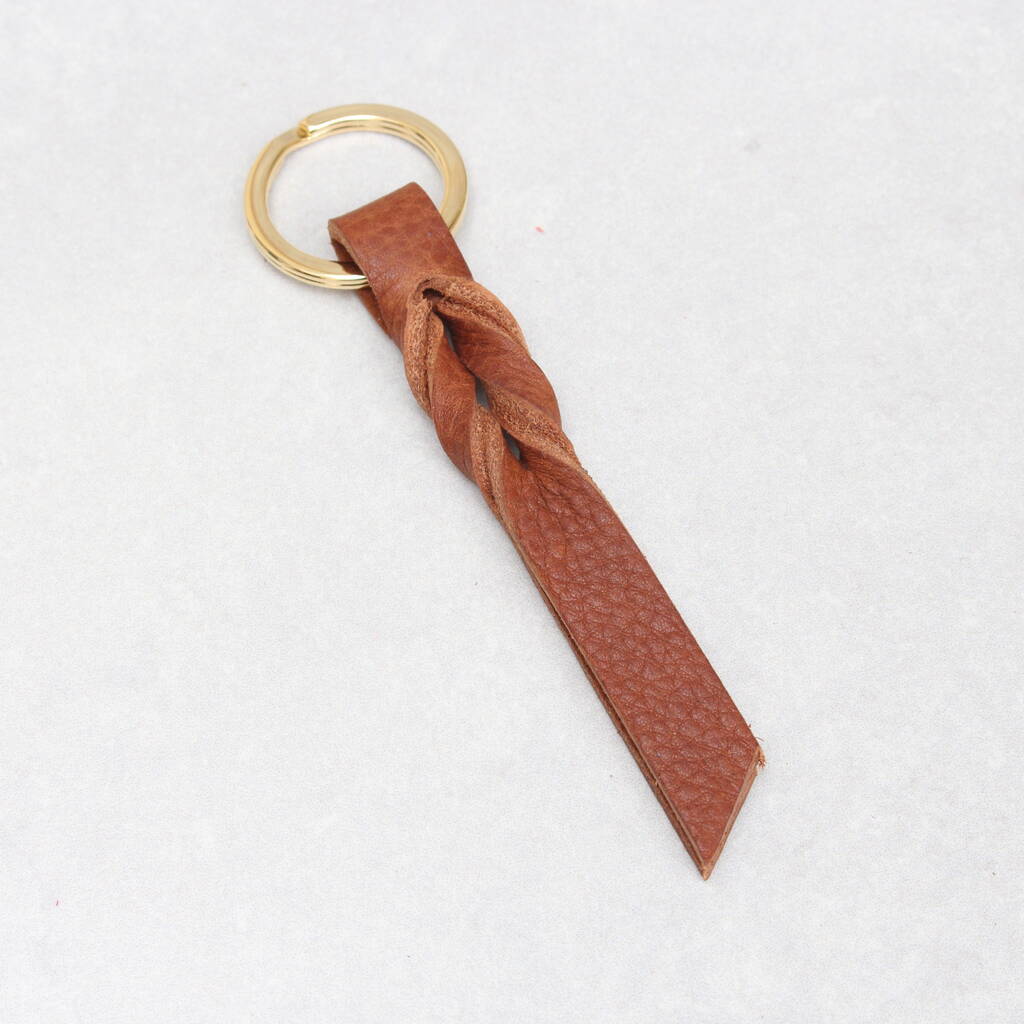 personalised leather twist keyring by miller and jeeves ...