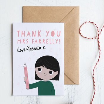 Personalised Teacher Thank You Card, 3 of 8