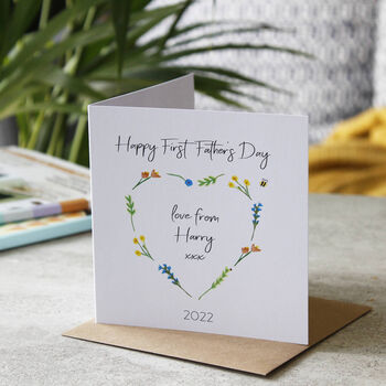 First Father's Day Photo Wooden Magnet Card, 4 of 4