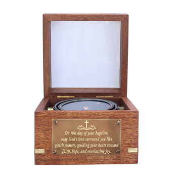 Personalised Glass Lid Gimbal Compass With Bronze Plaque, 6 of 10