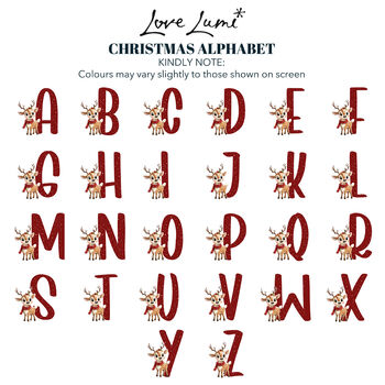 Reindeer Alphabet Initial And Name Glitter Acrylic Christmas Decoration, 4 of 5