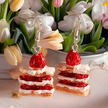 Strawberry Cheesecake Earrings Gift, 5 of 6