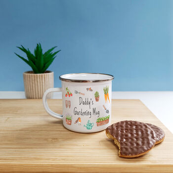 Personalised Gardening Enamel Mug, 5 of 6
