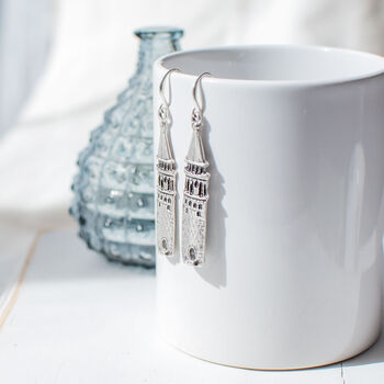 Silver Plated Tower Earrings, 4 of 7