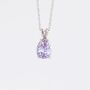 Sterling Silver Alexandrite Purple Blue Pear Cut Cz Necklace, thumbnail 3 of 12