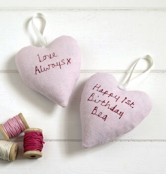 Personalised Hanging Heart New Baby Gift, 7 of 11