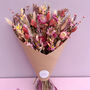 Green And Pink Dried Wildflower Bouquet, thumbnail 1 of 5