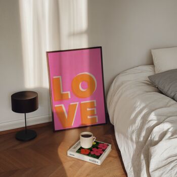 Love Typography Bright Riso Print, 7 of 9