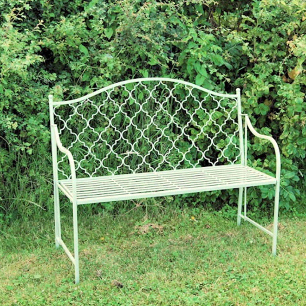 Marrakech Sage Green Garden Bench By Dibor | notonthehighstreet.com