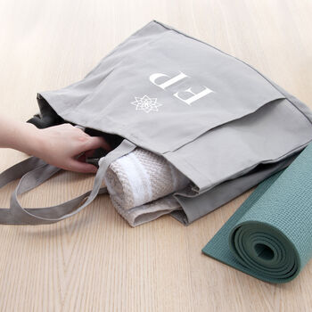 Monogrammed Organic Yoga Tote Bag, 11 of 12