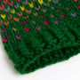 Ellie Easy Rainbow Forest Green Hat Knitting Kit, thumbnail 4 of 5