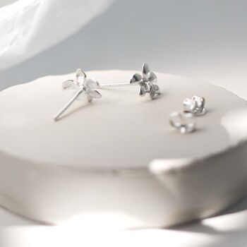 Sterling Silver Daffodil Stud Earrings, 6 of 11