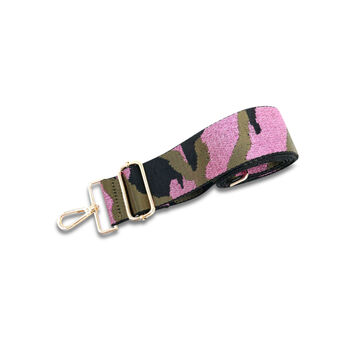 Dark Grey Leather Crossbody Bag And Pink Camo Strap, 6 of 9