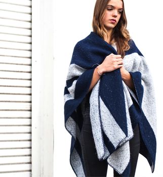 Reversible Soft Grey And Navy Blanket Scarf, 5 of 5