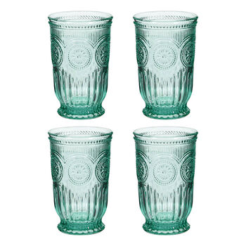 Set Of Four Zamora Turquoise Highball Tumblers, 2 of 5