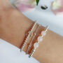 Sterling Silver 925 Personalised Heart Charm Stretch Bead Bracelet, thumbnail 5 of 8