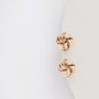 Rose Gold Colour Textured Small Knot Stud Earrings, thumbnail 3 of 3