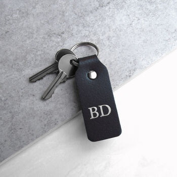 Handmade Personalised Initial Leather Keyring, 5 of 10