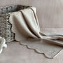 Pure Cashmere Scalloped Edge Baby Blanket In Soft Beige, thumbnail 5 of 8