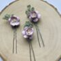 Lilac Flower Hair Pins, thumbnail 3 of 3