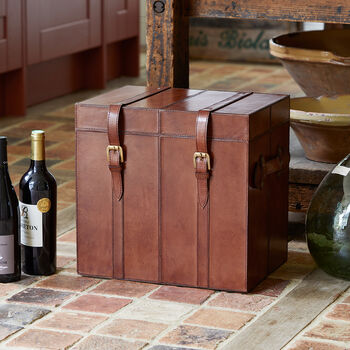 Leather Trunk For Wine Storage With Integral Wine Rack, 3 of 5
