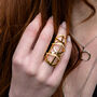 Art Deco Armour Ring In Gold Vermeil, thumbnail 2 of 6