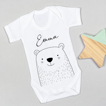 Personalised New Baby Babygrow Bear, 3 of 5