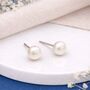 Sterling Silver White Freshwater Pearl Stud Earrings – 5mm, thumbnail 1 of 11