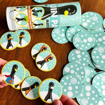 Penguin Matching Memory Snap Children's Christmas Gift, 3 of 4