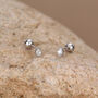 Sterling Silver Tiny Teardrop Cz 18 G Screw Back Earrings, thumbnail 6 of 12