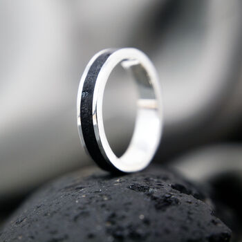 Your Own Charcoal Keepsake Memory Silver Ring, 5 of 8