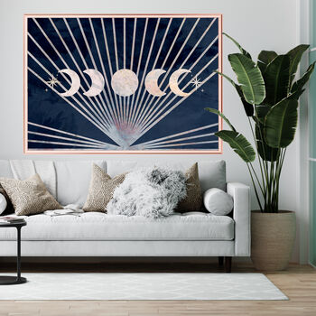 Boho Moon Rays Phase Cycle Wall Art Print, 2 of 3