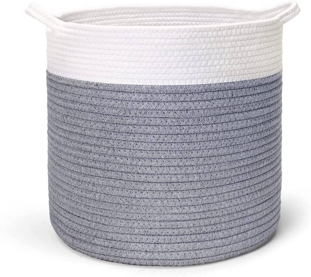 Grey Cotton Rope Woven Laundry Storage Organiser Basket By Momentum