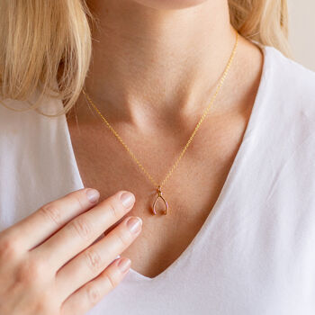 Gold Vermeil Wishbone Necklace, 3 of 8