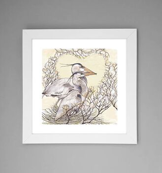 'Two Herons In Nest' Print, 2 of 3