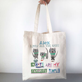 Personalised Cat Person Bag, 8 of 10