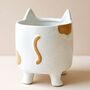 Natural Ceramic Cat Planter, thumbnail 3 of 4