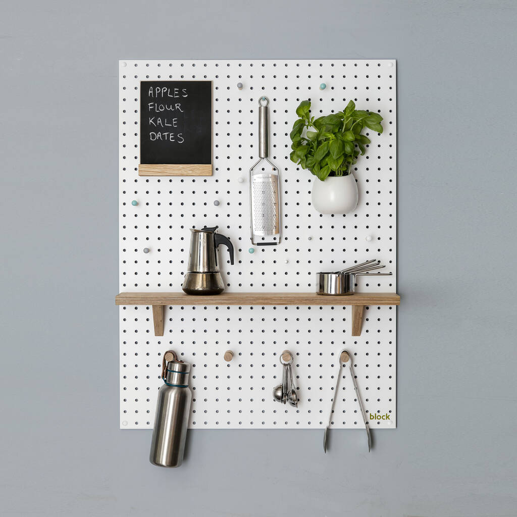 White Pegboard With Wooden Pegs, Large By Block Design ...