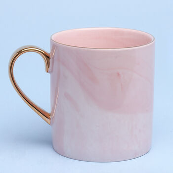 Marble Effect Coffee Mugs In Pink Or Grey Finish, 5 of 5