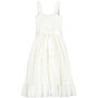 Ava Smock Embroidery Cotton Girls Occasion Dress, White, thumbnail 2 of 2