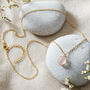 Rose Quartz Gold Plated Silver Pendant Necklace, thumbnail 2 of 10