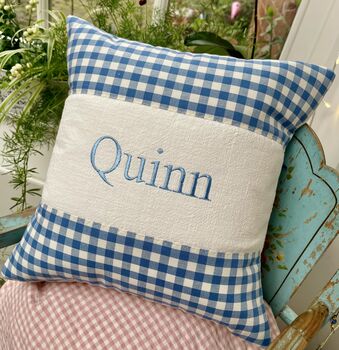 Gingham Name Cushion, 12 of 12