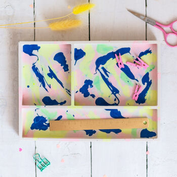 Marbled Jesmonite Tray/Organiser, 3 of 4