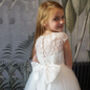 Ameria Flower Girl Dress In White | Communion Dress, thumbnail 3 of 8