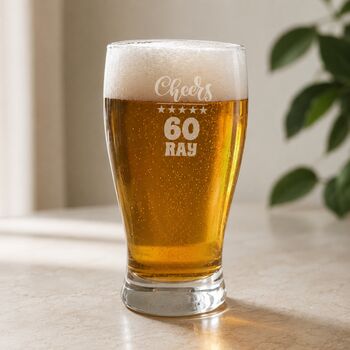 Personalised 60th Birthday Gift Pint Glass, 2 of 12
