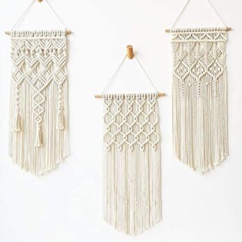 Pack Of Three Storm Macrame Wall Hanging Tapestry, 4 of 6