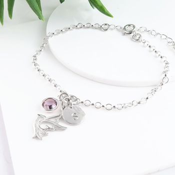 Personalised Sterling Silver Dove Bracelet, 2 of 3