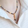 Gold Black Beaded Indian Asian Nazar Mangalsutra Necklace, thumbnail 2 of 8